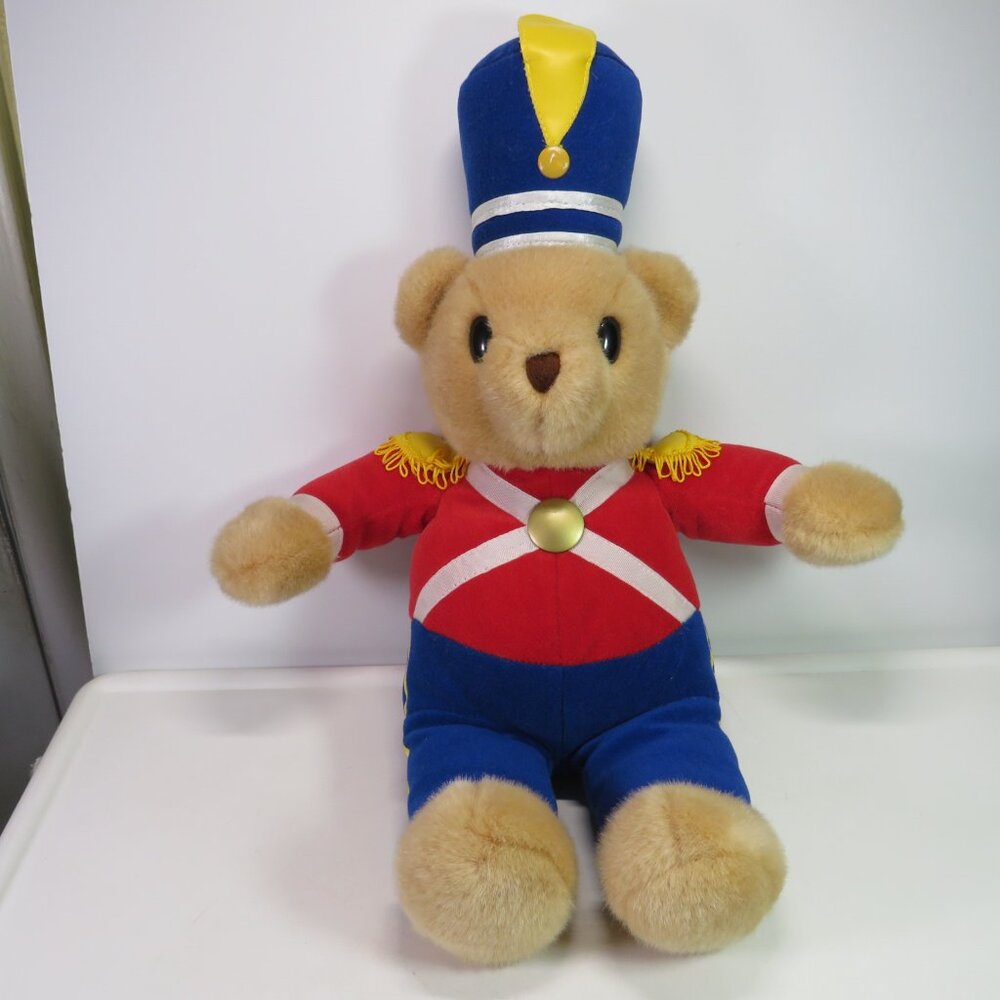 Vintage Golden Bear Toy Soldier Teddy Bear Plush Christmas Nutcracker 20 in
